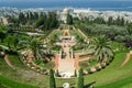 Israel. Haifa. Bahai Gardens. View of the terrace and the city of Haifa. Royalty Free Stock Photo