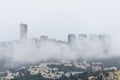 Israel, Haifa - March 3, 2020: Haifa University obscured by morning fog Royalty Free Stock Photo