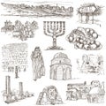 Israel - An hand drawn collection. Full sized freehands. Royalty Free Stock Photo