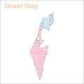 Israel hand-drawn map.