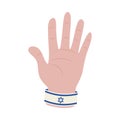 israel hand with flag