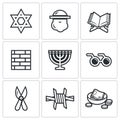 Israel icons set. Vector Illustration.