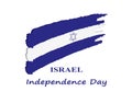 Israel Independence Day: vector illustration with Israeli Flag and text Israel Independence Day Royalty Free Stock Photo