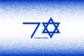 Israel Independence Day. 70 years of Israel. Flag Israel colors on blue white pixel background. Vector illustration