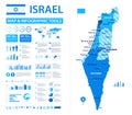 Israel Infographic Map with Data Visualization Elements - Vector Map of Israel Royalty Free Stock Photo