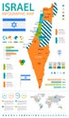 Israel - infographic map and flag - illustration Royalty Free Stock Photo