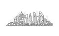 Israel, Jerusalem architecture line skyline illustration. Linear vector cityscape with famous landmarks, city sights