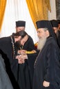 Israel / Jerusalem - 03/23/2016: A group of Orthodox Christians at the reception of the Patriarch of Jerusalem Theophilus III