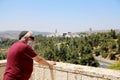 Jewish people read prayer near western wailing wall Royalty Free Stock Photo