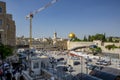 Israel-Jerusalem 12-05-2019 Panoramic view of Jerusalem Temple Square, from a high vantage point, the Wailing Wall, the entrance,