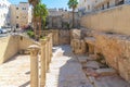 166/5000 Israel, Jerusalem view from the Jewish quarter, on the underground excavated 22 meter long main street called Cardo from Royalty Free Stock Photo