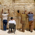 Israel. Jerusalem. Western wall. Prayer at the Western Wall. Israel is a place of attraction for pilgrims from all over the world. Royalty Free Stock Photo