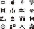 Israel and Judaism icon set
