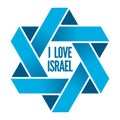 Israel or Judaism logo with Magen David sign Royalty Free Stock Photo
