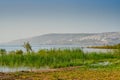 Israel Lake Tiberias with part of the city of Tiberias in the ba