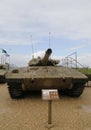 Israel made main battle tank Merkava Mark II on display at Yad La-Shiryon Armored Corps Museum