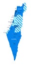 Israel map. Cities, regions. Vector