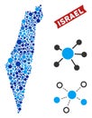 Israel Map Connections Composition