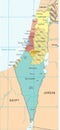 Israel Map - Vector Illustration Royalty Free Stock Photo