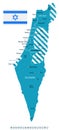 Israel - map and flag illustration Royalty Free Stock Photo