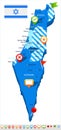 Israel - map and flag illustration Royalty Free Stock Photo