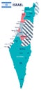 Israel - map and flag illustration Royalty Free Stock Photo