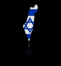 Israel map flag with reflection illustration Royalty Free Stock Photo