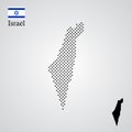 Israel map silhouette halftone style