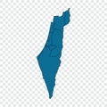 Israel map on transparent background. Vector illustration