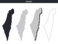 Israel map vector collection, abstract patterns