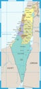Israel Map - Vector Illustration Royalty Free Stock Photo
