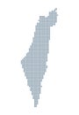 Israel Map - Vector Pixel Solid Contour