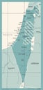 Israel Map - Vintage Vector Illustration Royalty Free Stock Photo