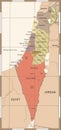 Israel Map - Vintage Vector Illustration Royalty Free Stock Photo