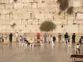 Israel. Men at the Wailing Wall in Jerusalem Royalty Free Stock Photo