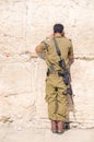 Israel military man praying The Western Wall