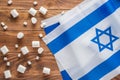 Israel national flags and marshmallows
