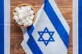 Israel national flags and marshmallows
