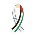 israel and palestine flags in ribbon campaign Royalty Free Stock Photo