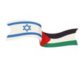 israel and palestine flags united