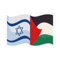 israel and palestine flags united