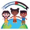 israel and palestine peace , kids around the world Royalty Free Stock Photo