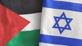Israel and Palestine two flags textile cloth 3D rendering Royalty Free Stock Photo