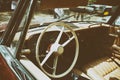 ISRAEL, PETAH TIQWA - MAY 14, 2016: Grand tourer car BMW 503, 1958. Steering wheel and dashboard in Petah Tiqwa, Israel Royalty Free Stock Photo