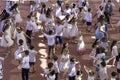 Israel. Rishon Lezion. 06 03 2022. Shavuot at the Haviv school. Dancing schoolchildren. Jewish holidays. Holidays.