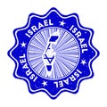 Israel round grunge stamp with country map and. Royalty Free Stock Photo