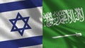 Israel and Saudia Arabia Flag - Two Flag Together Royalty Free Stock Photo