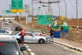 Car accidenton the road to Kiryat Shmona, Israel Royalty Free Stock Photo