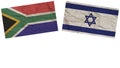 Israel and South Africa Flags Together Paper Texture Illustration