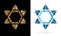 Israel star, modern star,Jewish star, luxury graphic vector.